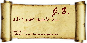 József Balázs névjegykártya